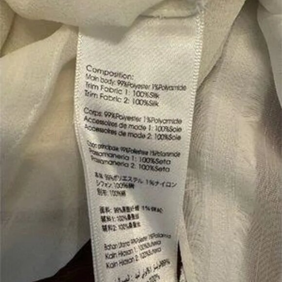 3.1 Phillip Lim Sheer blous ruffle trim long sleeve ivory top size 2 - Picture 9 of 9